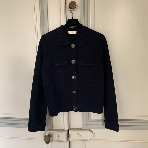 Sezane Betty Cardigan Crochet Navy - Picture 4 of 10